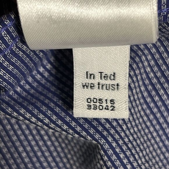 TED BAKER LONDON Button Down Shirt Men's 4 L Blue Cotton Stretch - Picture 17 of 17